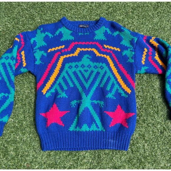 GANT Wool Sweater Bold Thunderbird & Star Pattern (Vintage) - Picture 3 of 3